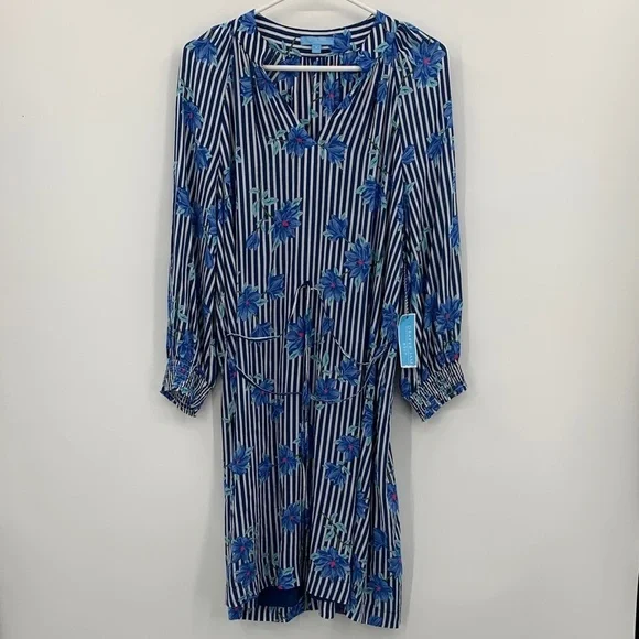 NWT Draper James RSVP V-Neck Smocked Sleeve Dress Women’s Size Medium - Picture 2 of 6